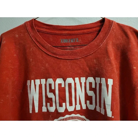 University of Wisconsin Badgers Distressed Sweatshirt Men's Small Long Sleeve - Picture 9 of 16